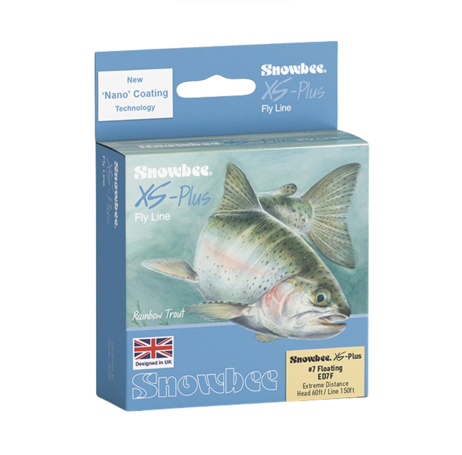 Snowbee XS‑Plus Extreme Distance Floating Fly Line, 150 ft, 60 ft Head, Ivory and Peach, WF8, for Maximum Range Casting in Stillwater and Open Rivers