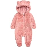 Curipeer Infant Baby Onesie Bodysuit Fleece Bunting Footed Jumpsuit Outfit Rompers 0-12M