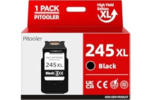 Pitooler 245XL Ink Cartridge Replacement for Canon PG-245/243 Black Fit for Pixma TS3420 TR4520 MX492 MX490 TS3425 MG2525 TS3