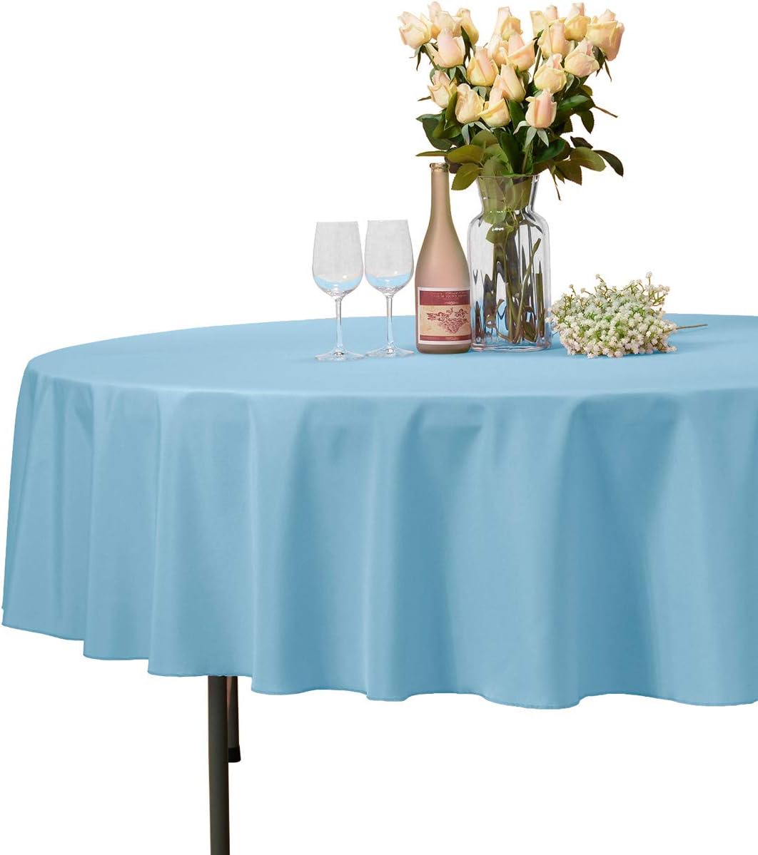 Best 60′ round table cloth slate blue