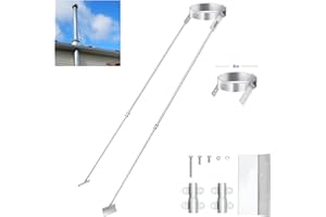 2025 Update Silver Plated High-End Ebusin 8" Extended Roof Bracket Supports Chimney Stove Pipe for DuraVent Triple Wall 4" I.D ,Suitable for All Outer Diameters of 8", Stability Against Wind & Snow