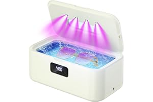 TEBAL Ultrasonic Jewelry Cleaner, 50KHz Ultrasonic Cleaner Machine for Jewelry, Eyeglasses, Rings, Watch Strap, Dentures- Dual Cleaning Modes, 304 Stainless Steel Tank