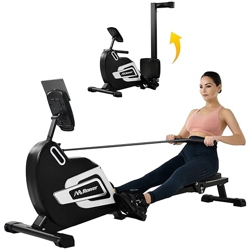 Merax Folding Magnetic Rowing Machine with Performance Monitor and