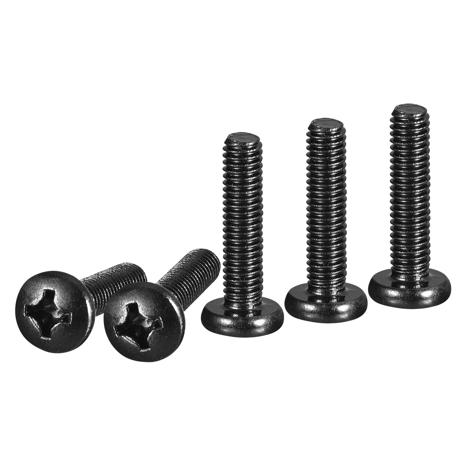 DTGN M6x25mm Pan Head Machine Screws, 20Pcs M6 Phillips Drive, Metric Coarse Full Thread, Steel Black Oxide Finish, Screws Bolts Kit — image 1