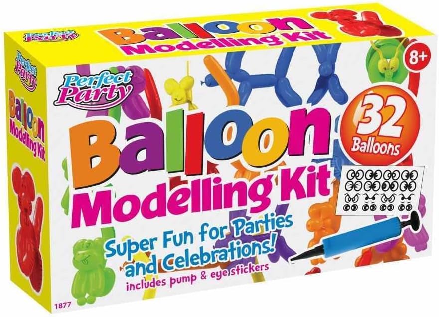 New Retro Balloon Twisting Modelling Kit With Hand Pump-32 Balloons(Mega_Jumble)