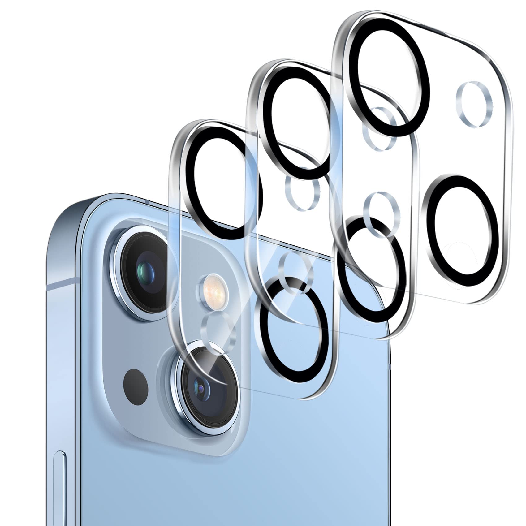 Photo 1 of Dengduoduo 3 Pack Tempered Glass Camera Lens Protector for iPhone 14 6.1" & iPhone 14 Plus 6.7", Ultra HD, 9H Hardness, Anti-Scratch, Case Friendly, Easy to Install [No Affect on Night Shots]