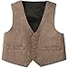 ZOEREA Baby Boy Outfits Set, 3pcs Long Sleeves Gentleman Jumpsuit & Vest Coat & Berets Hat with Bow Tie (Brown 1, 3-8 Months)