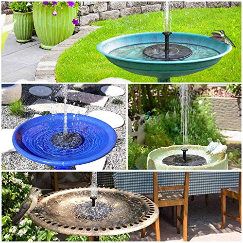 Bcamelys Solar Fountain, Upgraded 1W Solar Water Fountain Pump with 4 Spray Patterns, Floating Solar Powered Birdbath Fountain for Pool, Pond, Bird Bath, Garden, Outdoor