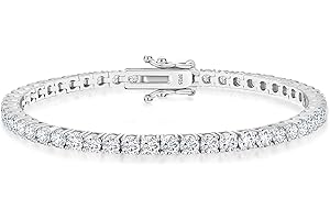 KRKC&CO KEEP REAL KEEP CHAMPION KRKC&CO Lab-Grown Moissanite Tennis Bracelet Women, Luxury Anniversary Wedding Bridal Gift for Wife, 2.2-13.8 ct.tw, D Color VVS1, 925 Sterling Silver 14K Golden Plated, Hypoallergenic, Everyday Jewelry