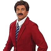 Fun Shack Men's Wig & Moustache-Adults Movie Newsreader Wig & Mustaches Set