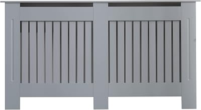 AVC Designs Kensington Radiator Cover Large Grey MDF Vertical Slat Living Room