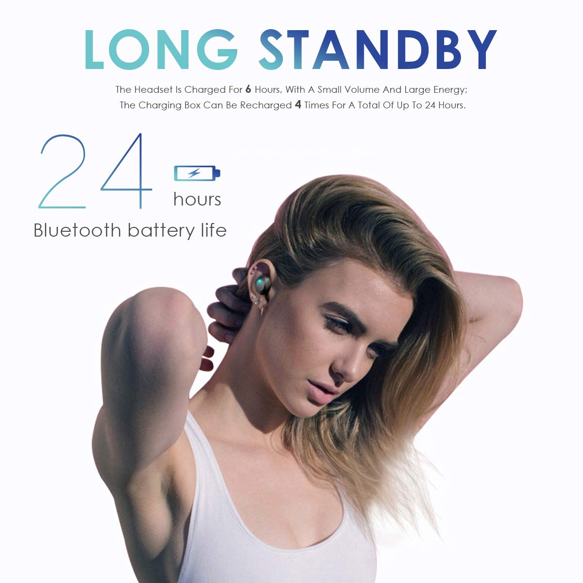 HOMVILLA Auriculares Bluetooth para Deporte, Auriculares con micrófono Bluetooth Mini Verdadero, Auriculares Bluetooth V5.0 60H Playtime Auriculares inalámbricos, Sonido estéreo Auriculares TWS