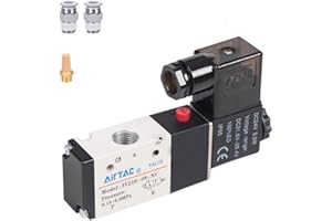 AIRTACDINGJU Solenoid Valve 3/2 way 1/4"PT Normally Closed Pneumatic AirTAC 3V210-08 AC220V Air Single Coil Pilot-Operated Electric 2 Position 3 Way Connection Type