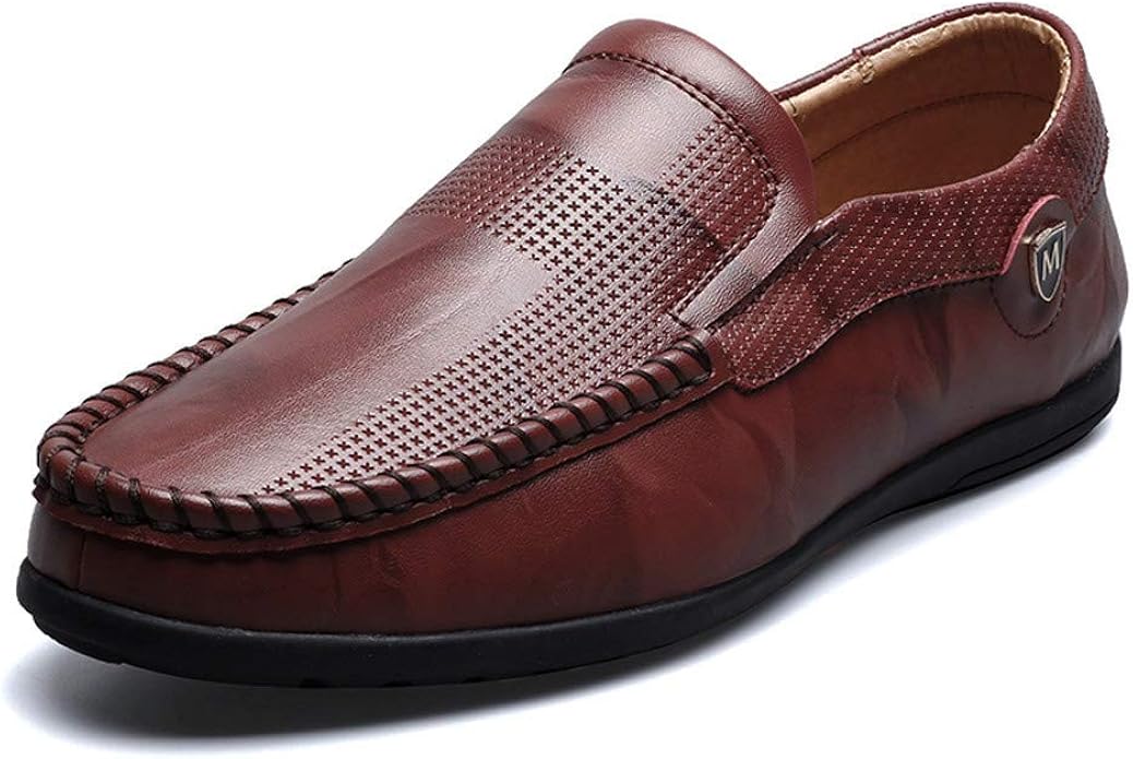 mens leather casual loafers