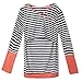 BEAdressy Women Double Layer Striped Print Long Sleeve Maternity Breastfeeding and Nursing Tops (L, Orange)