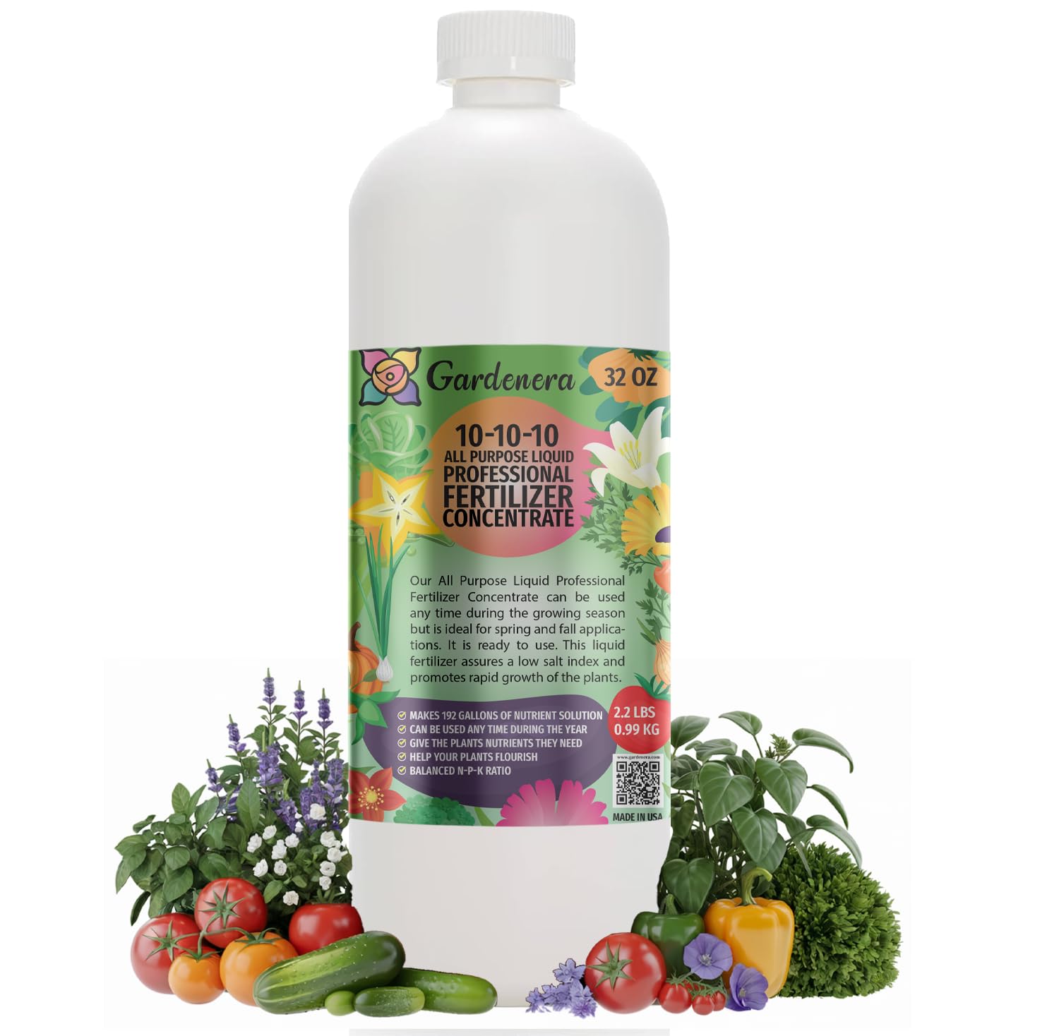Photo 1 of ?????????? Professional 10-10-10 All Purpose Liquid Fertilizer Concentrate - Plant Food Concentrate for Lawns, Trees, Plants, Vegetables, Fruits & Flowers - Makes 192 Gallons - (32 OZ)