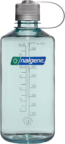 Nalgene 32 oz Narrow Mouth Water Bottle | BPA-Free, Durable & Leak Proof, Lightweight Bottle for Hiking, Gym & Travel, Seafoam