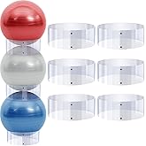 Hoteam 6 Pcs Exercise Ball Holder Yoga Ball Stand Clear Plastic | Stackable Rack for Stability Equipment, Fits Multiple Sizes, Space-saving Display for Home Gym, Clear Organizer