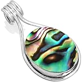 Boho Handmade Jewelry Chunky Natural Gemstone Garnet, Amber, Turquoise, Onyx Oval Genuine 925 Sterling Silver Pendant Necklace For Women