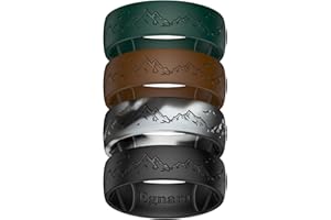 Egnaro Men's Silicone Wedding Rings, Engraving Rubber Engagement Bands 8.5mm Wide 2.5mm Thick Multipack For Workout Travel Gym