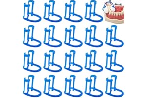 20 Pcs/Bag Cotton Roll Holder Clip Disposable Blue Clip for Dental Dentist Clinic Orthodontic Plastic Compact Clip