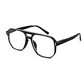 FEISEDY Retro Aviator Reading Glasses Women Men Blue Light Blocking Reader Plastic Lightweight Frame B0071