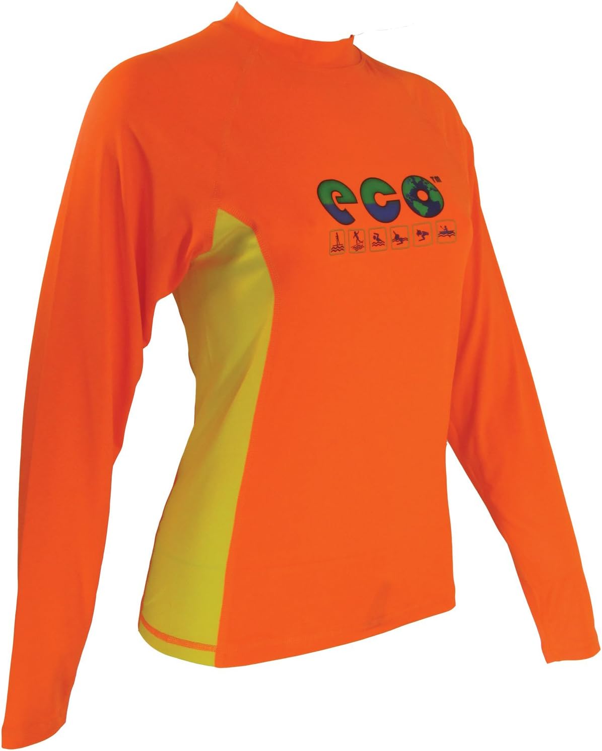 ECO Womens Rash Guard Fluorescent Orange/Fluorescent Yellow
