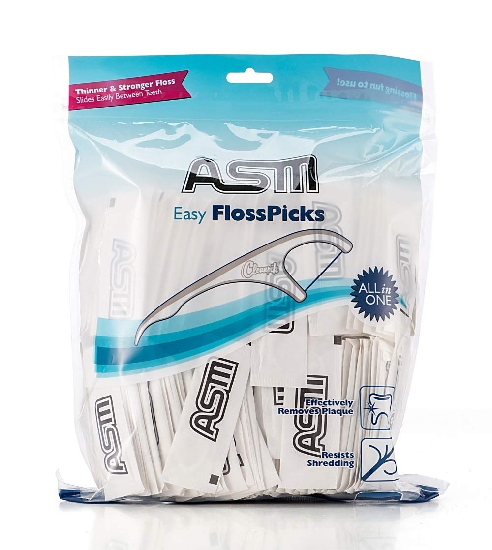 ASM Dental Floss Picks Flossers Individually Wrapped 350 Count (Packed