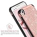 BENTOBEN Compatible with LG Tribute HD Case, LG X Style Case, LG Volt 3 Case,Slim Hybrid Soft Rubber Hard Cover Sparkly PU Leather Protective Case for LG Tribute HD/X Style/Volt 3/LS676,Rose Gold