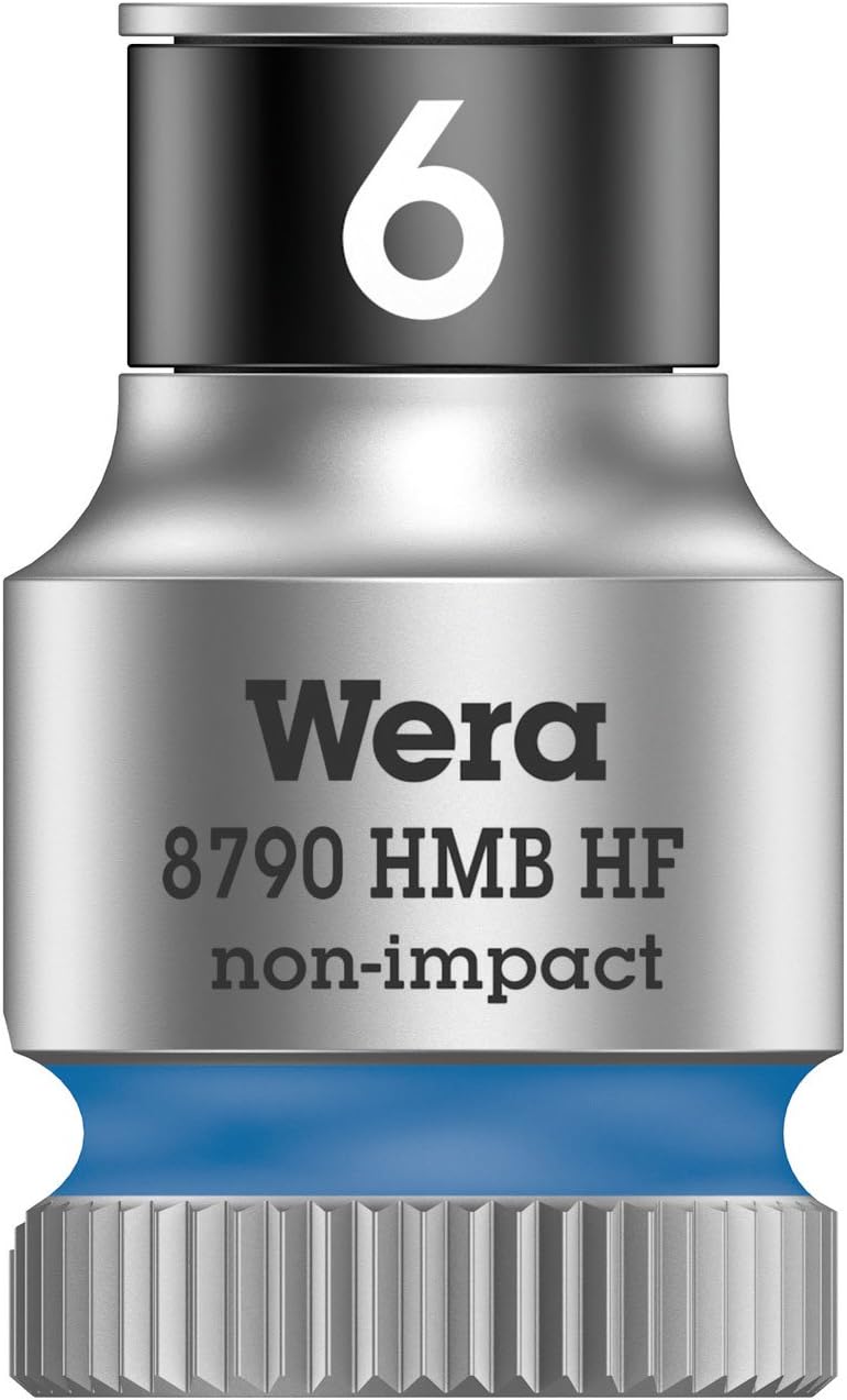 Wera 05003740001 8790 HMB Holding Function Zyklop Socket, Blue, 3/8-Inch, 6 x 29 mm