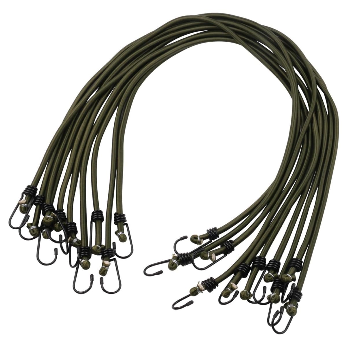 18" (45CM) Heavy Duty Bungee Cords with Hooks - 12 Pack - Multi-Purpose Elastic Bungee Straps for Luggage Straps, Camping - Weatherproof & UV Resistant