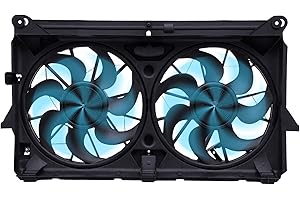 YINZINR Radiator Dual Cooling Fan Assembly for 2005 2006 GMC Sierra 1500/2500 HD/3500/Yukon, for Chevrolet Silverado 1500, # OEM Number 89023365