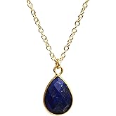 Gempires Handmade Teardrop Crystal Necklace Elegant Minimalist Gemstone Jewelry Hypoallergenic 18 Inch Gold Plated Lightweight Everyday Jewelry Gifts For Women