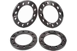 GAsupply 12mm 6x5.5 6x135 6x139.7 Universal Wheel Spacers, Fit for Silverado/Suburban/Sierra/Yukon 1500 Tacoma (Only 6 Lug) 4-Runner, 110mm Hub Bore, 1/2" Forged Black Universal Spacer Adapters, 4PCS