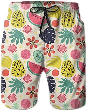 Gogoswim Tropicana Fruits Watermelon Pineapple Mens Swim Trunks Summer Swim Tropical
