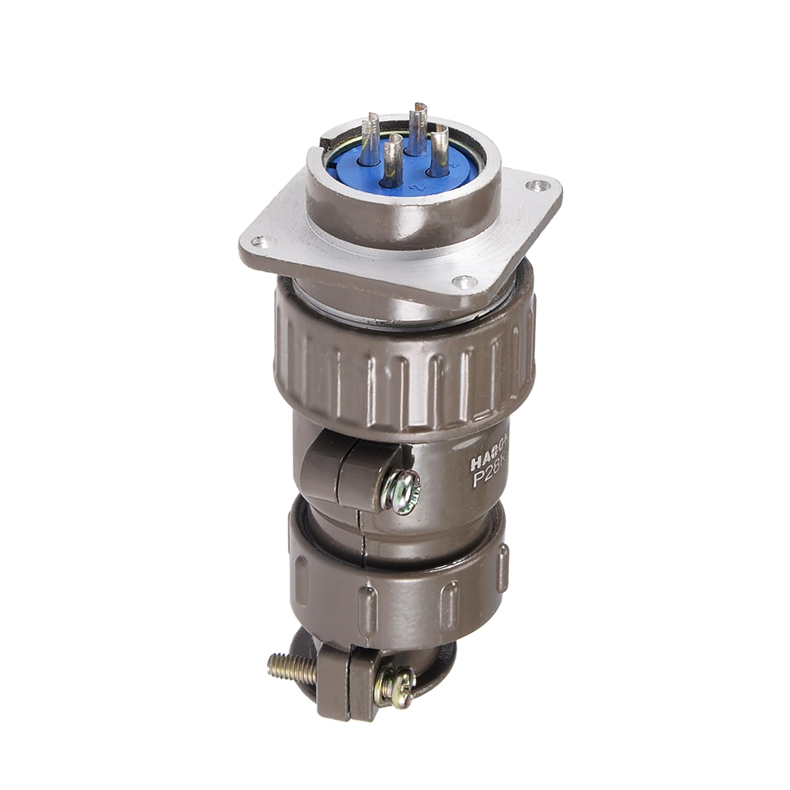 Rebower Aviation Wire Connector Waterproof Male P28-4 25A Circular Connector, [for Networks Instruments Computer] - 4P / 28mm / Deep Gray / 1 Pcs