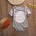 Baby Boys Girls Short Sleeve Hello I'm New Here Bodysuit(Grey,0-6M)