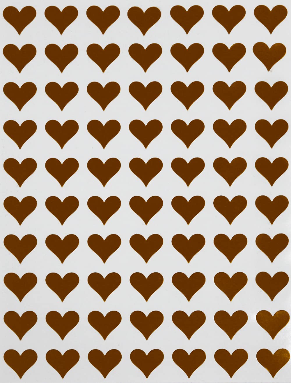 Royal Green Mini Hearts Stickers for Decoration 1.3CM (13MM) Metallic Label Hearts for Arts, Crafts, Party Supplies, and Scrapbooking, 1050-Pack (Brown) — image 1