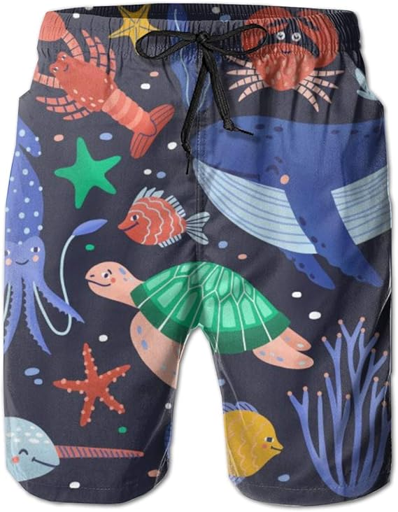 Amazon Co Jp かわいい面白い笑顔の海洋動物 水着 メンズ おしゃれ サーフパンツ 海パン 人気 スイムパンツ ボーダー 短パン ビーチパンツ サーフトランクス ゴムウェスト 水陸両用 旅行 速乾 大きいサイズ 人気 服 ファッション小物