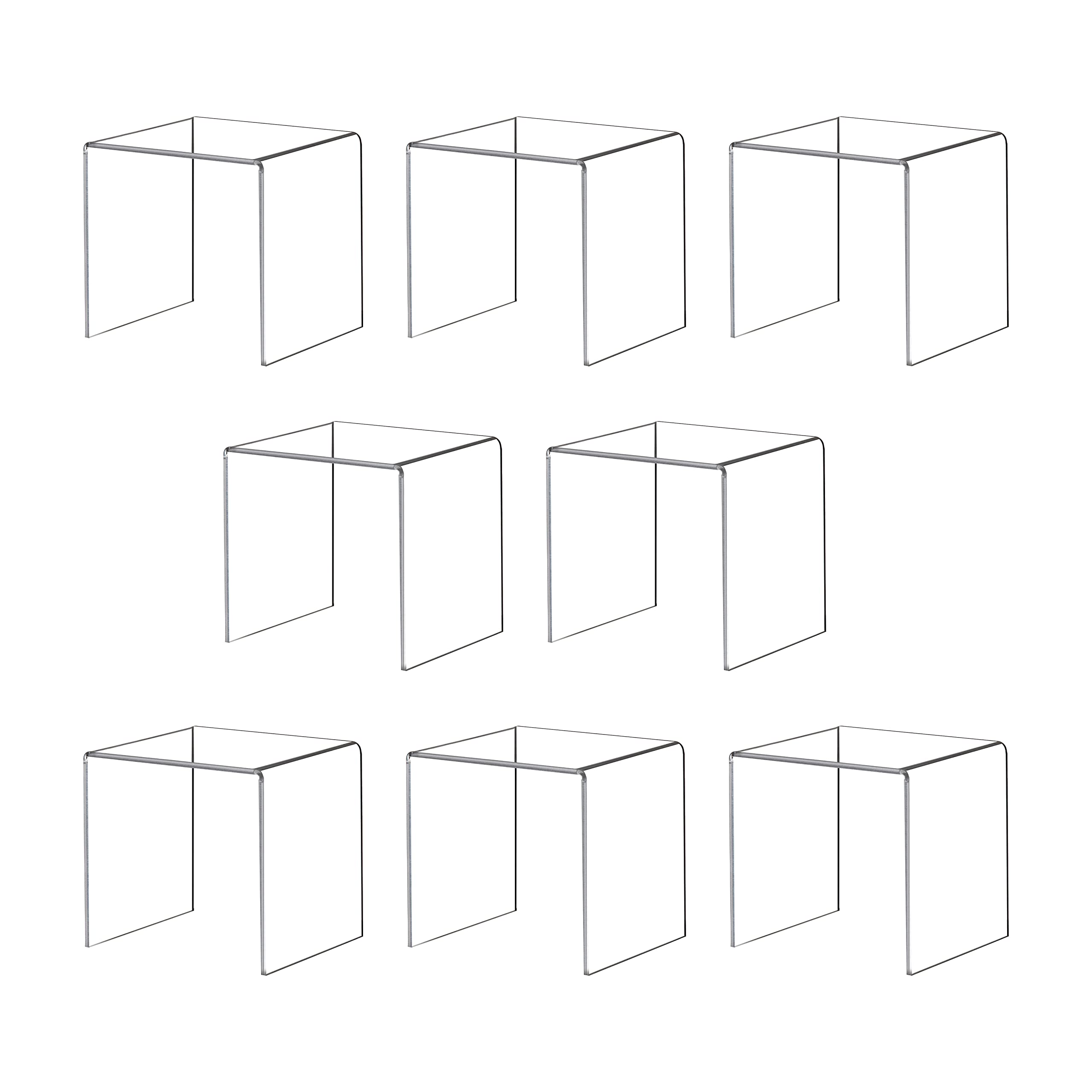 ihomecooker Acylic Riser Square Display Stand For Cupcakes, Arts and Crafts (Clear, 8P-4INCH)