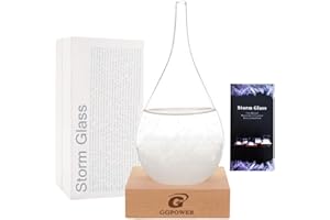 G GGPOWER Storm Glass Weather Predictor,Christmas Snow Globe Storm Glass Barometer Weather Predictor, Home and Office Decorative Glass Bottles, Christmas Unique Gifts for Her