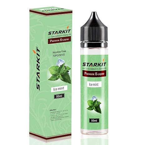 STARKIT E Liquids 1 X 50ml with 60ml Flasche, Shortfill Bottles,Eisminze Geschmack für E Zigarette Starter Set SMOK E Shisha,