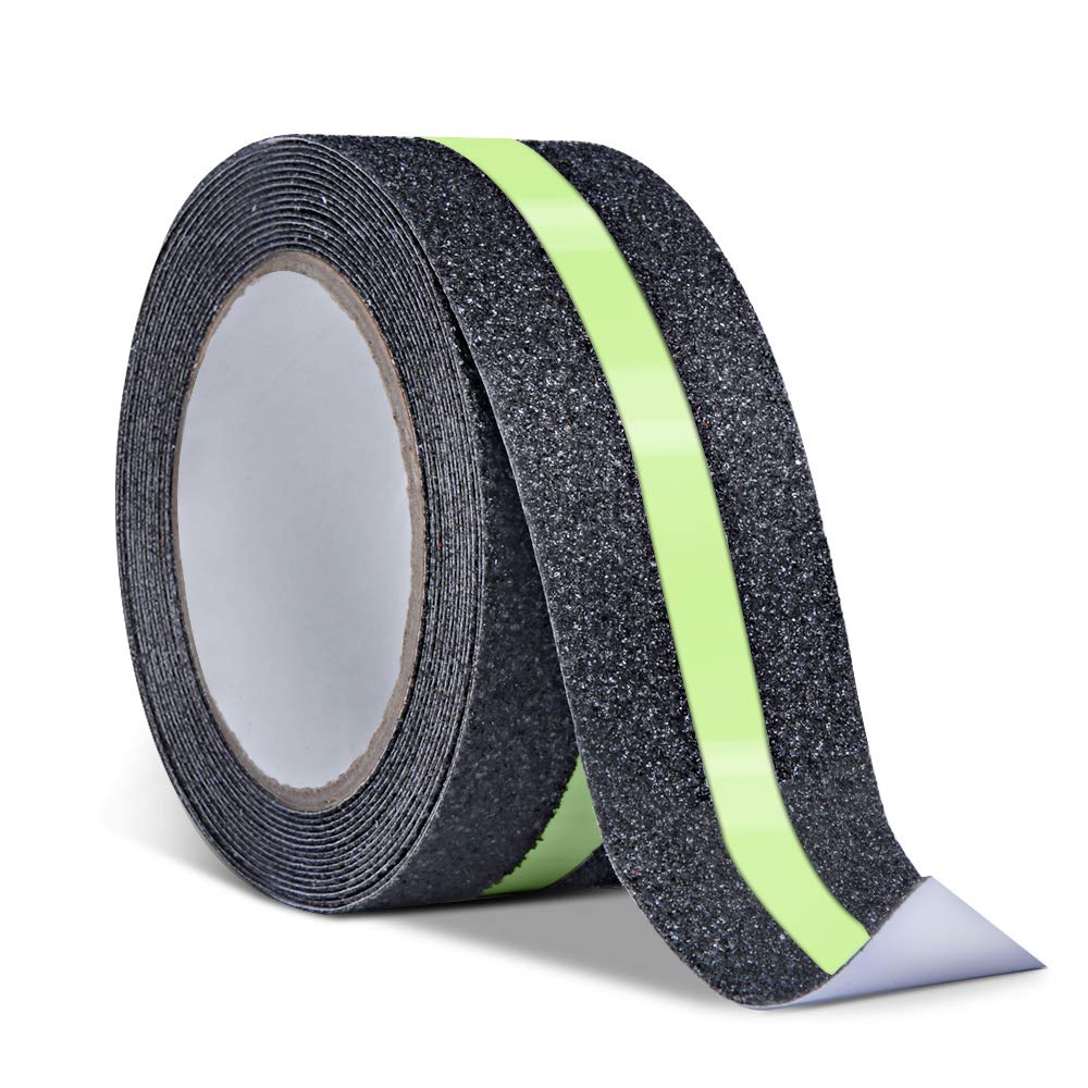 Anti Slip Grip Tape Glowing in Dark, Non Slip Adhesive Stair Treads, High Traction Safety Tape for Stairs Steps Decking, 5m x 5cm