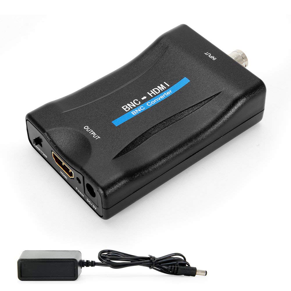 Photo 1 of CVBS BNC to HDMI Converter, Composite BNC and Audio Input to HDMI Output Adapter with 720P/1080P Switch, Transfer Analog Video Signal from CCTV Security Camera to HD Monitor Projector Computer