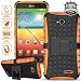 ElBolt TM 3 in 1 Bundle LG Optimus L70 (Metro PCS) / Optimus Exceed II (Verizon) / Dual D325 /Realm LS620 Armor Grenade Stand Hard Gel Case - Orange (Free Ultra-Sensitive Stylus Pen and Premium Screen Protector by ElBolt TM)