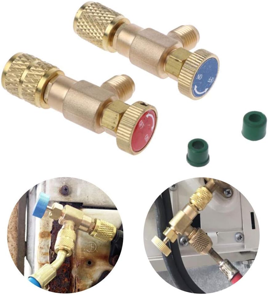 TXYFYP 2PCS Filling Refrigerant Safety Valve Quick Coupler Air Conditioning R410A R22 Connector Adapters