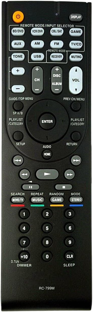 New Replacement Remote Control RC-799M 24140799 for ONKYO HTS3500 HTR391 HTR590 HT-S3500 HT-R391 HT-R590 Audio / Video Receiver