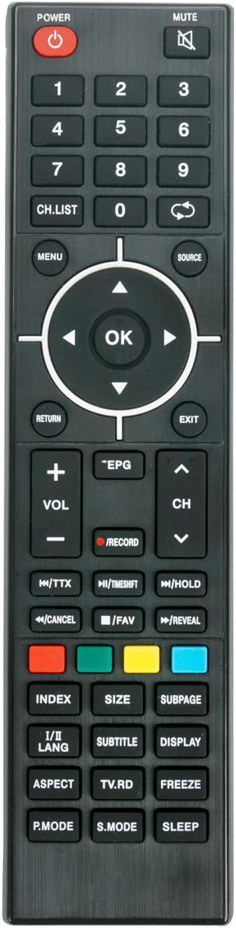 VINABTY Replacement Remote For Seiki LED TV SE50RT07UK SE24HD01UK SE32HD08UK SE48FO01UK, black