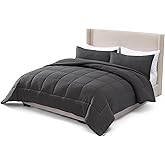 UGG Leonora Comforter Set with 2 Pillow Shams Lightweight Down Alternative Blanket Reversible Cozy Warm All Season Washable and Hypoallergenic Bedding Set, King, Charcoal Grey