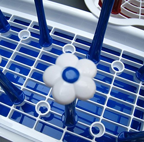 Vivian Bottle Drying Rack Mug Organizer Holder Cup Drying Rack Kitchen Accessories for 10 PCS Bottles Cups (Blue)
